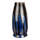 Large Art Deco vase, blue glazed ceramic, Léon Pointu, Puisaye stoneware