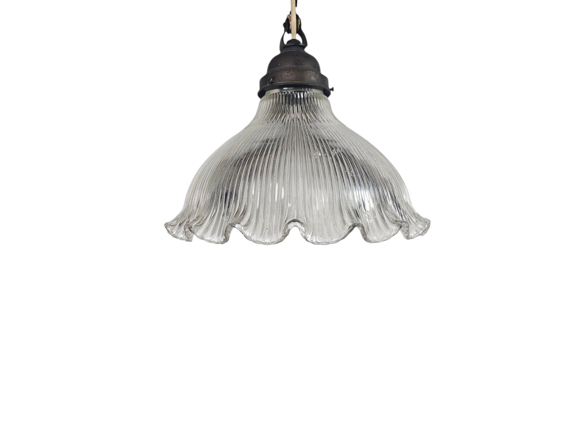 Art Déco - Holophane - suspension - cristal - années 1950