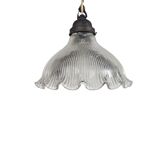 Art Deco - Holophane -  pendant lamp  - crystal - 1950s
