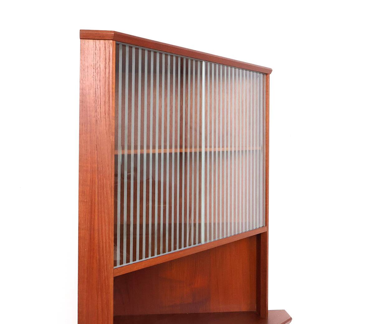Vintage Danish teak corner cabinet with display case, 1960s