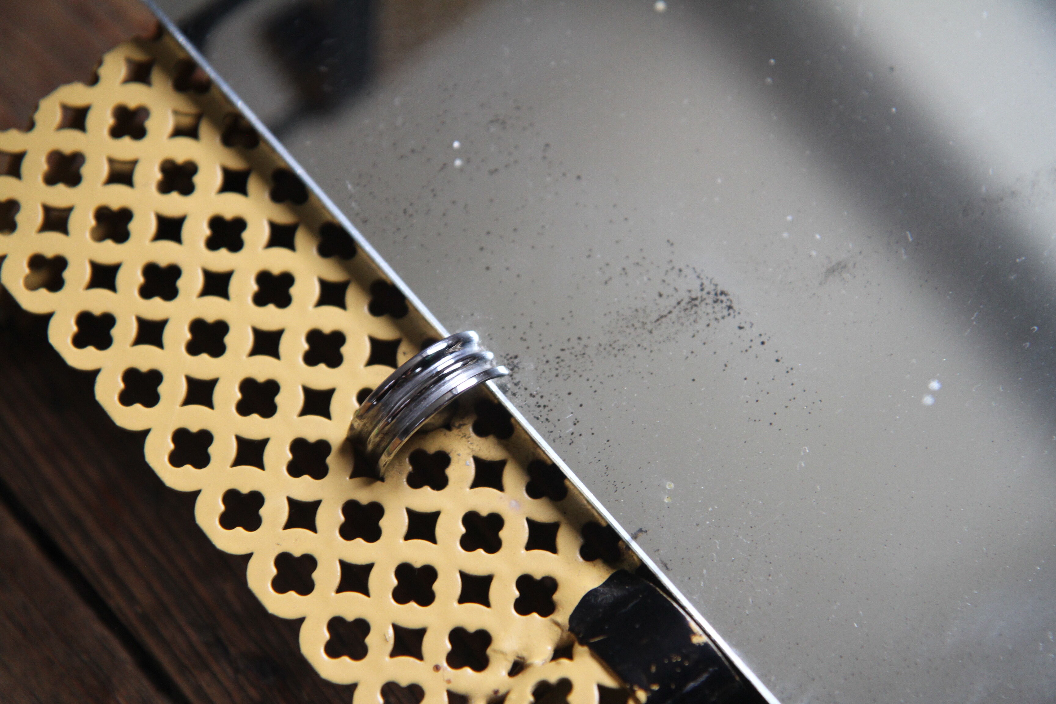 1950s perforated metal coat holder