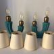 Pair of vintage 1960s double ceramic lamps