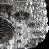Glass and chrome chandelier