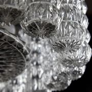 Glass and chrome chandelier