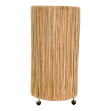 Cylindrical lamp in natural raffia