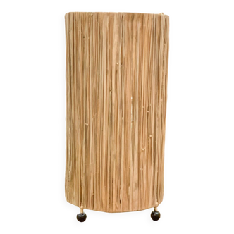 Lampe cylindrique en raphia naturel