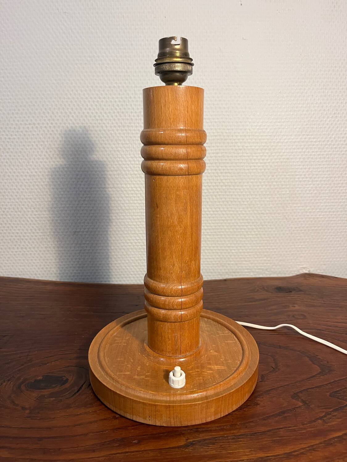Wooden lamp base from the 60s
