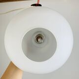 Scandinavian suspension lamp opaline brass 60s