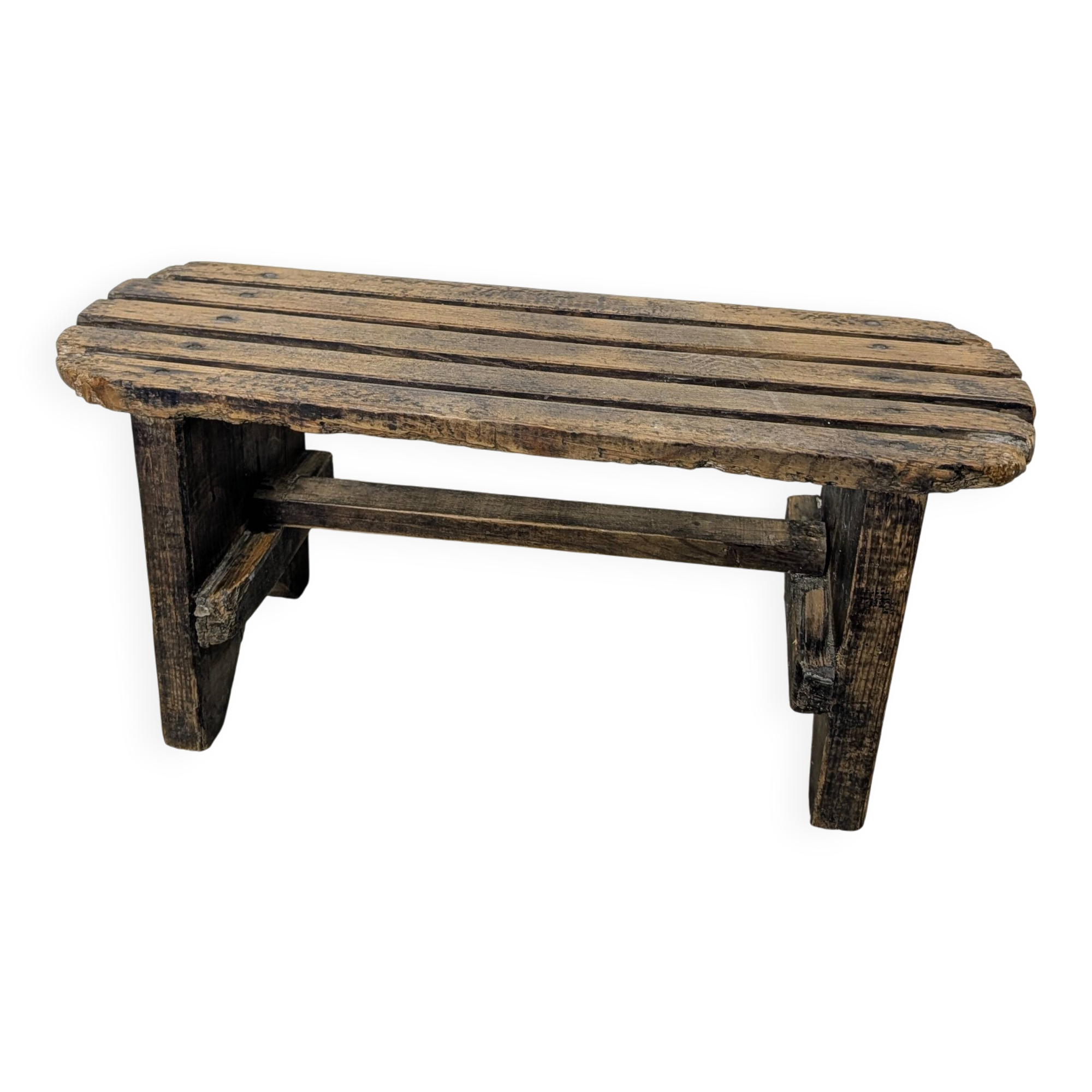 Antique slatted footrest