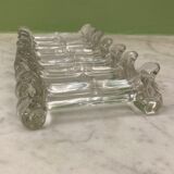 Portieux set of 7 moulded crystal knife rests from the early 20th century.