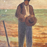 Painting study of the Angelus of Millet, late 19th, early 20th century