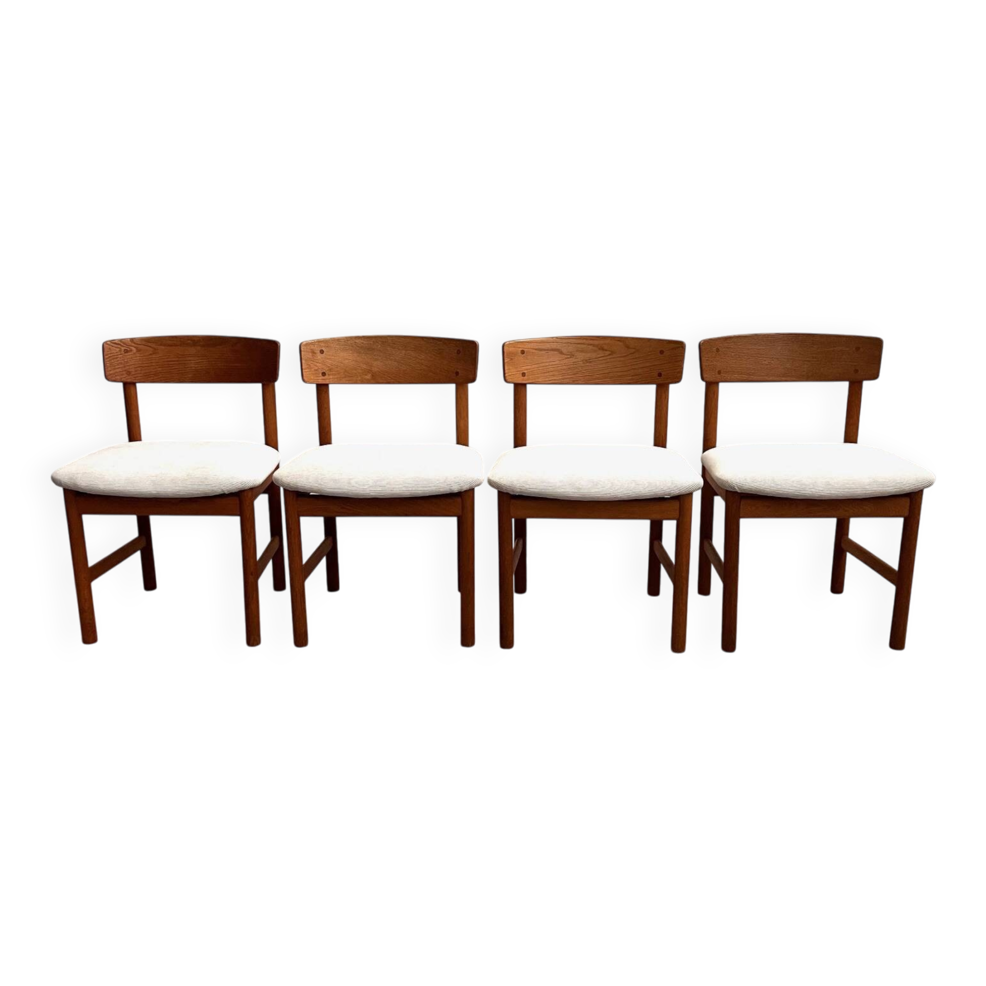 Series of 4 Danish chairs by Borge Mogensen for Søborg Møbelfabr