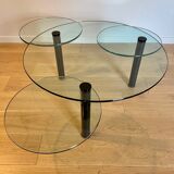 Glass coffee table and black base