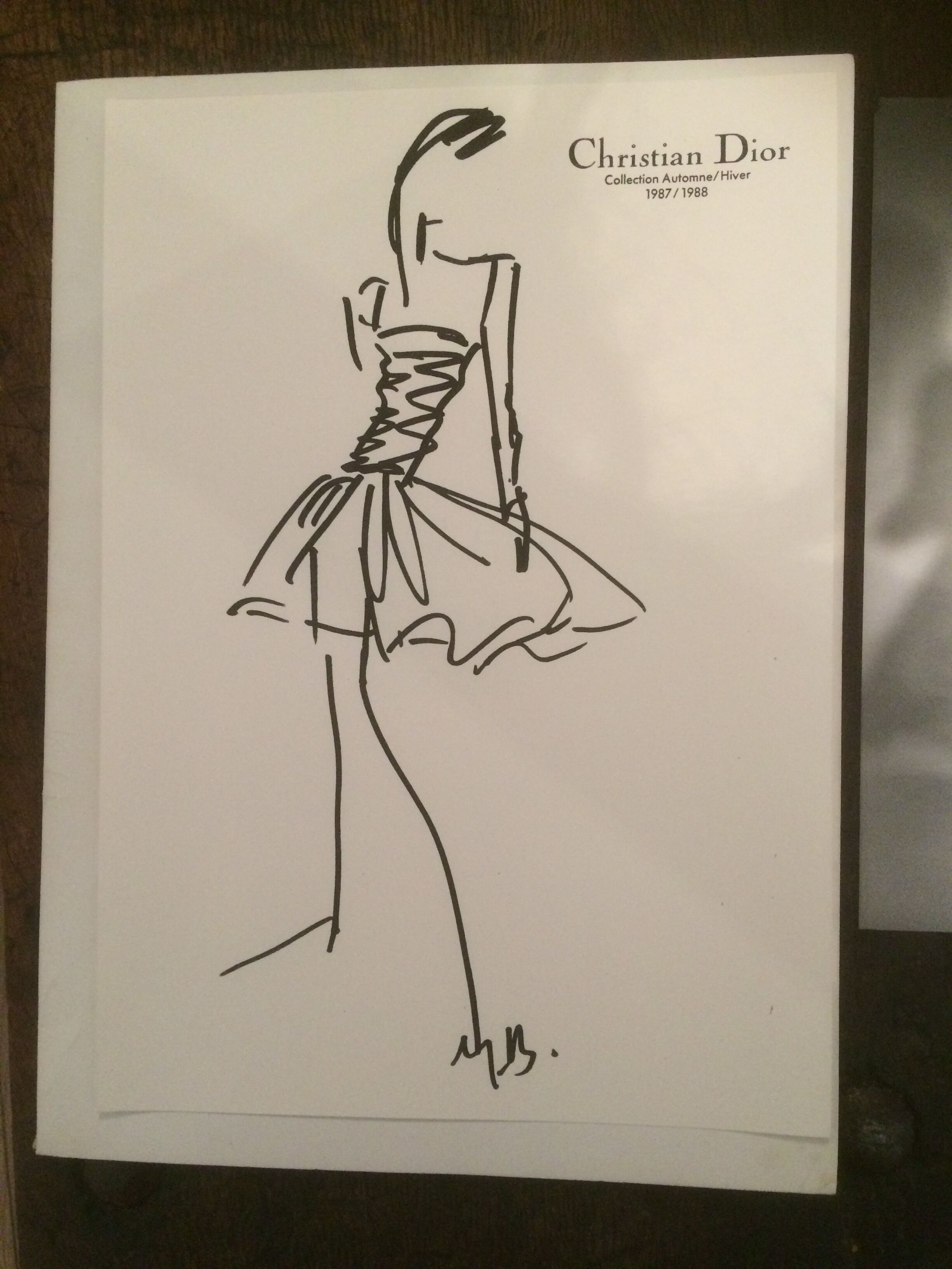 Christian dior, nice sketch of press vintage mode