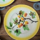 Set of 8 small fruit slip plates Orchies Moulin des Loups