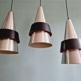 Lot de 3 suspensions scandinaves en aluminium, J. Hammerborg,  1960