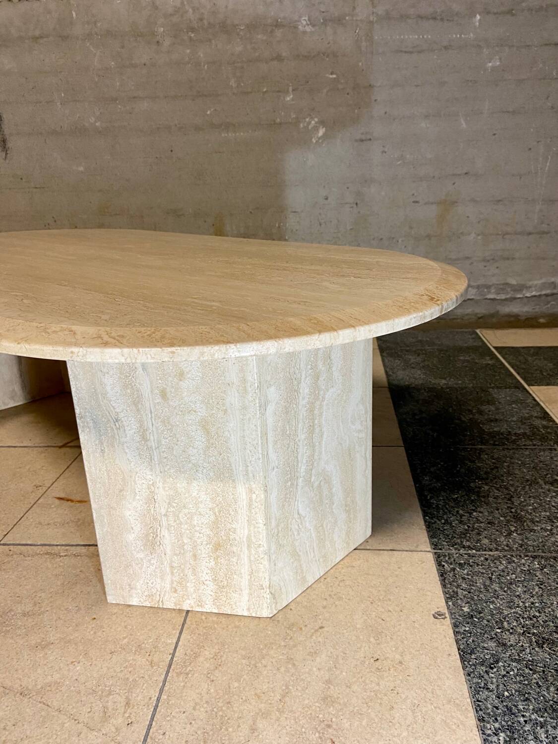 Travertine coffee table