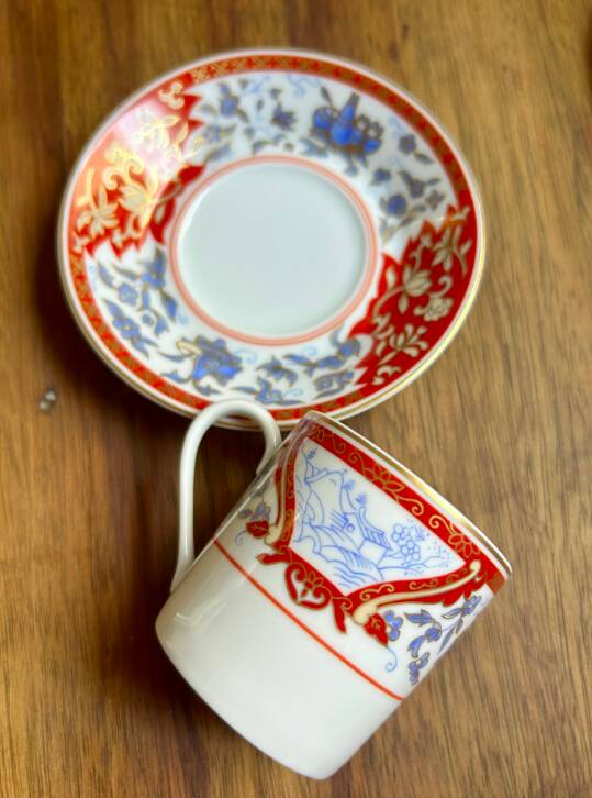 Set of 6 coffee cups with saucers - Haviland - Imari red