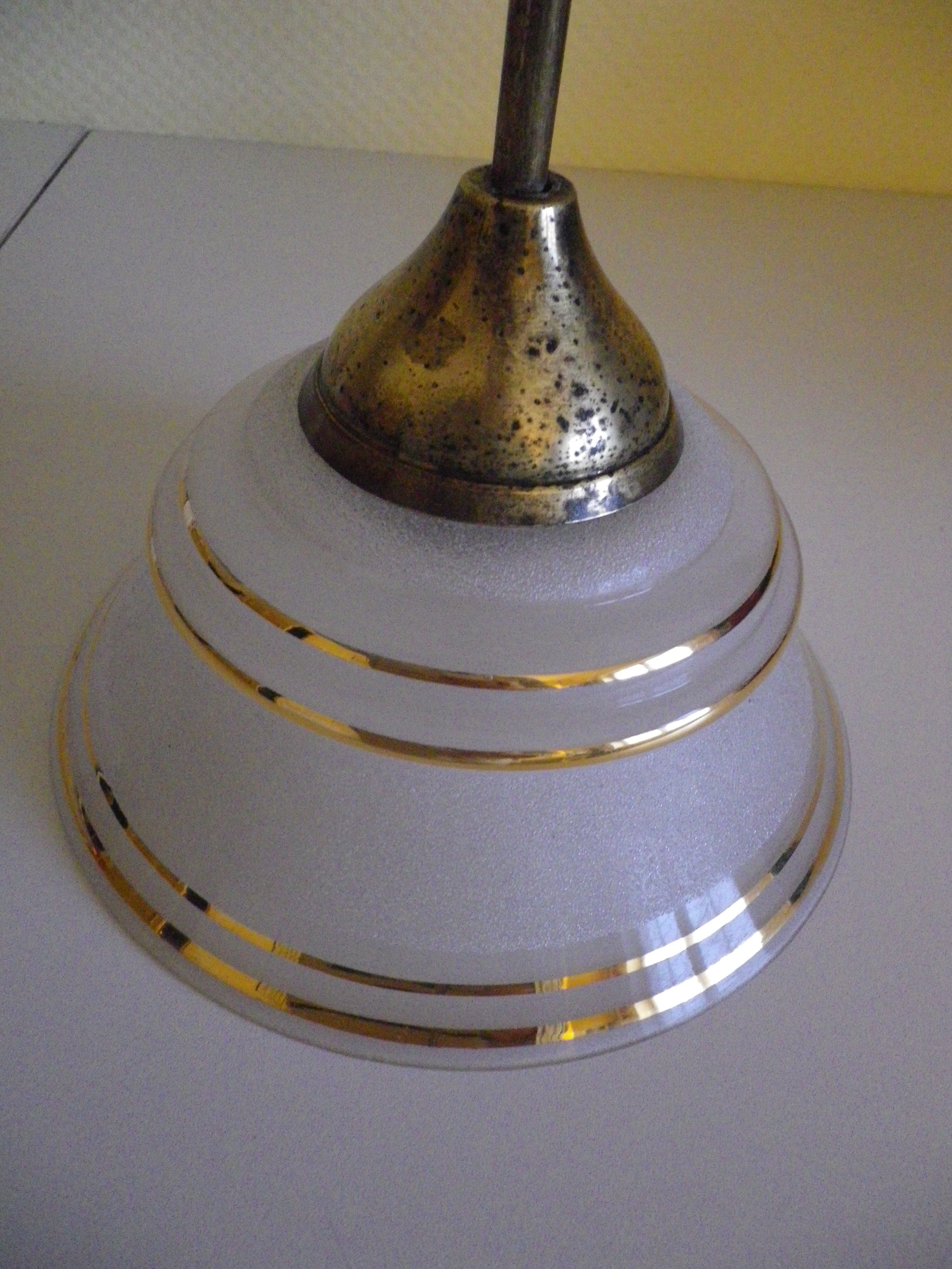 Suspension in brass and glass opaque Netherlands 1960s/1970s