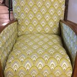 Art Deco armchair new tapestry restored