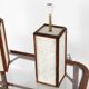 Paire de lampes en os et rotin