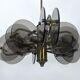 Postmodern brass and thick glass chandelier by Gino Paroldo. Italy 1970s