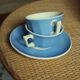 A set of 2 coffee cups + 1 blue saucer from Villeroy Boch