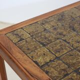 Rosewood and ceramic coffee table