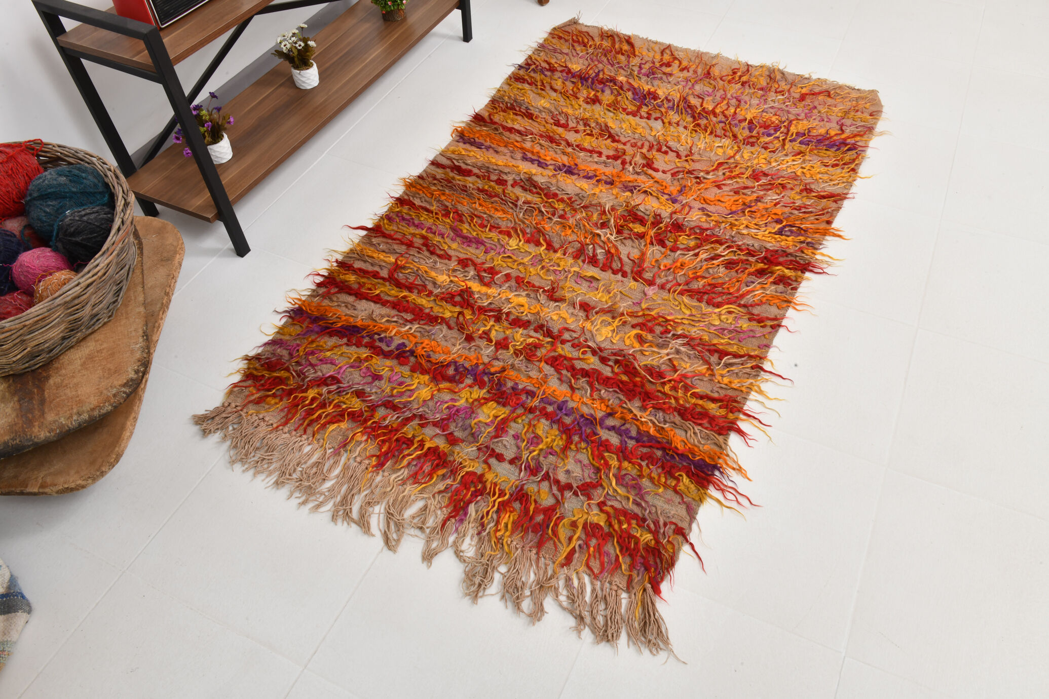 3x6 tulu filikli wool vintage kilim rug,110x175cm