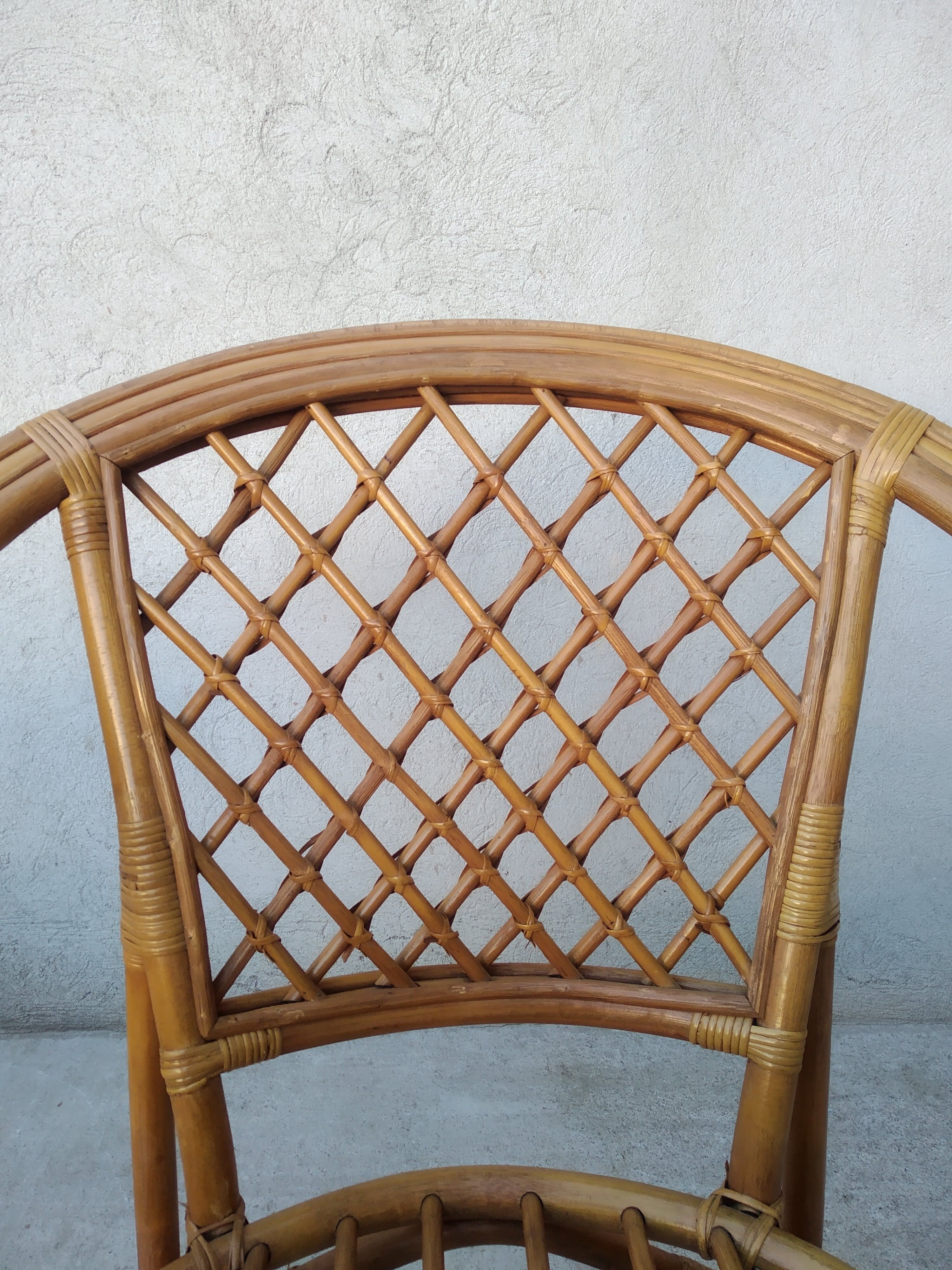 Pair of vintage rattan armchairs