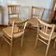 Set of 4 vintage bistro chairs in raw wood.
