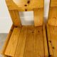 4 brutalist chairs by Silvio Coppola for Roche Bobois, solid pine