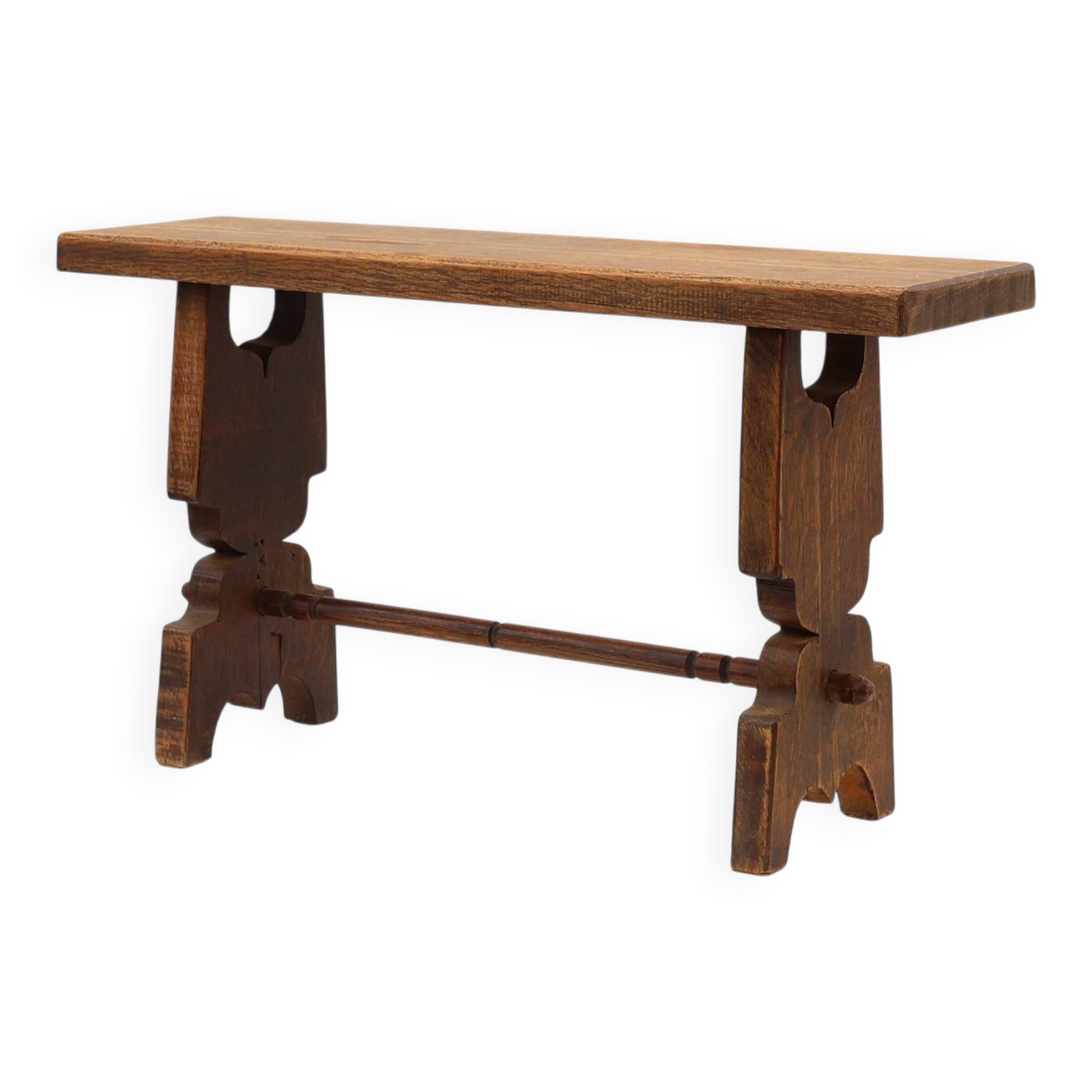 Rustic French solid Oak Bench, France, circa 1900