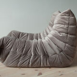 Togo set in pink velvet model designed by Michel Ducaroy 1973