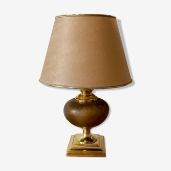 Lamp Le Dauphin leather & brass