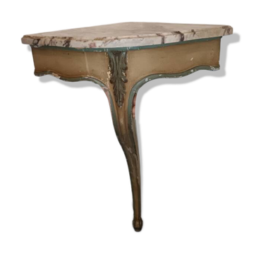 Colonne d'angle en bois doré et Marbre