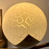 Vintage brass and opaline wall lamp, Arlus, France 1960s