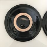 Set 3 plats creux noirs décorés