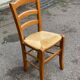 Louis Philippe solid oak and straw chair
