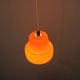 Vintage orange glass pendant lamp, Czechoslovakia, circa 1970.