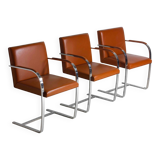 Set of 3 BRNO chairs by Mies van der Rohe for Knoll International, 1970s