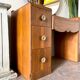 7-drawer wooden dressing table with beveled mirror 1950s