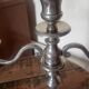 Silver 3-spoke candle holder