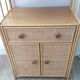 Shelf of the 70s in rattan and wicker wood