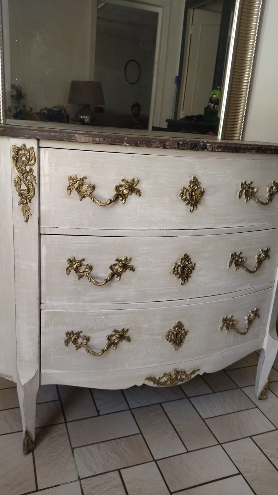 Patinated chest of drawers Louis XV style