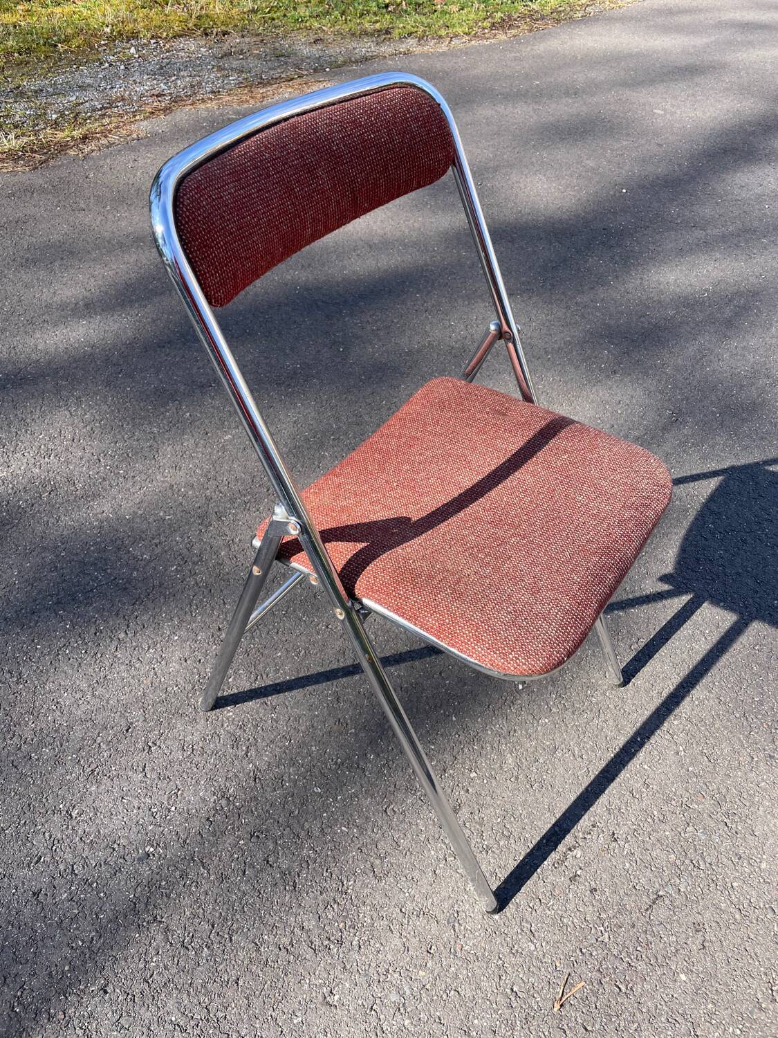Souvignet 1970 stainless steel folding chair