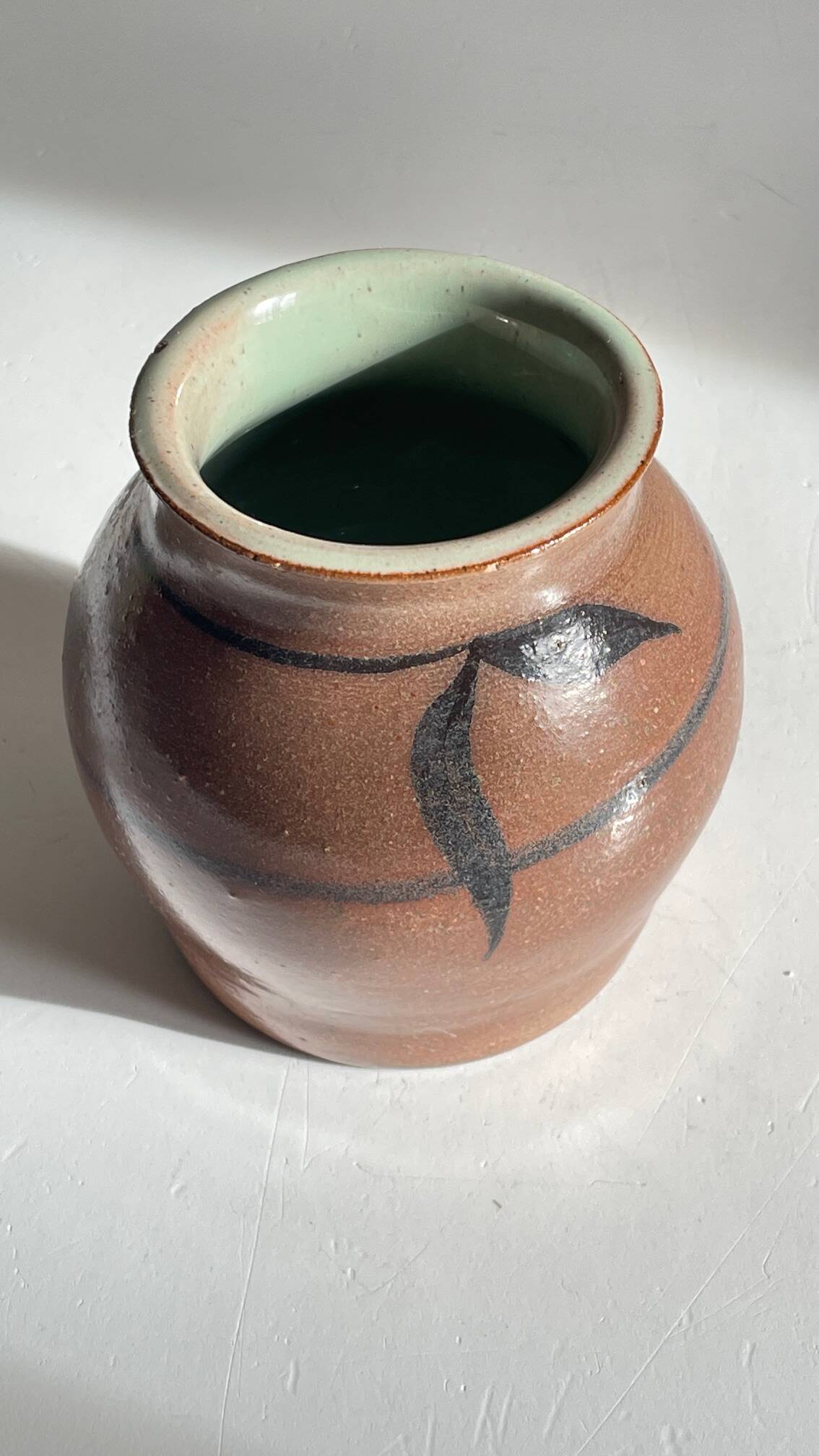 VASE Artisanal Signed Stoneware VINTAGE