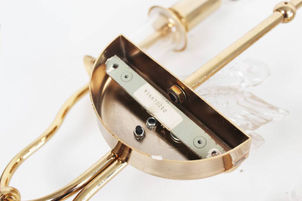 Rare set of Italian crystal 'Swan' wall lights, Italy 1980s