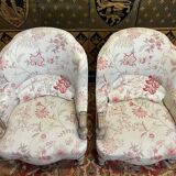 Pair of Napoleon III toad armchairs