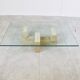 Vintage travertine coffee table Italy , 1970s